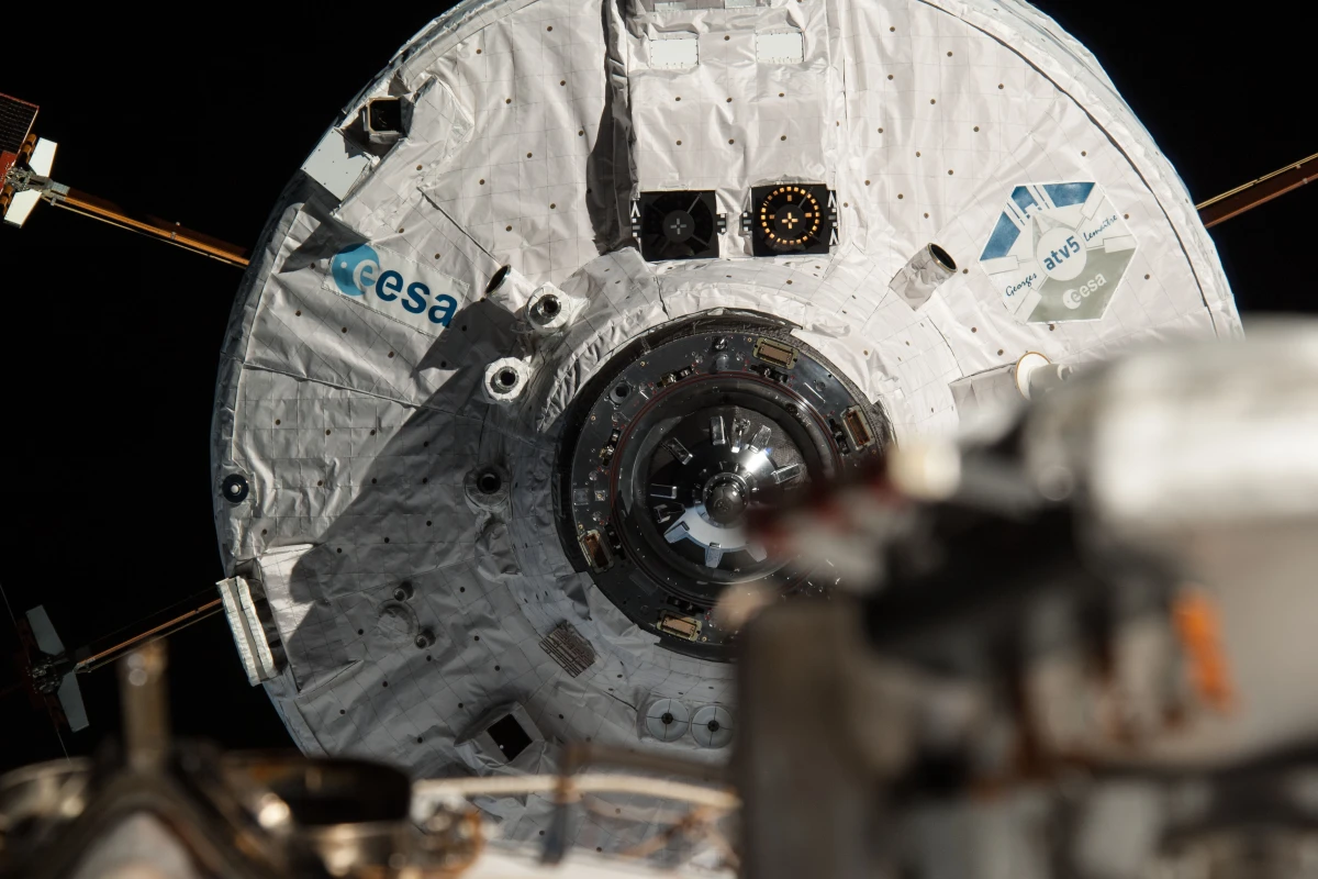 ESA ATV Georges Lemaitre captured during its August docking (Photo: ESA/NASA/Roscosmos–O. Artemyev)
