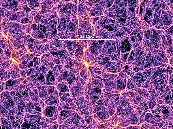 A simulated view of the distribution of dark matter in our universe