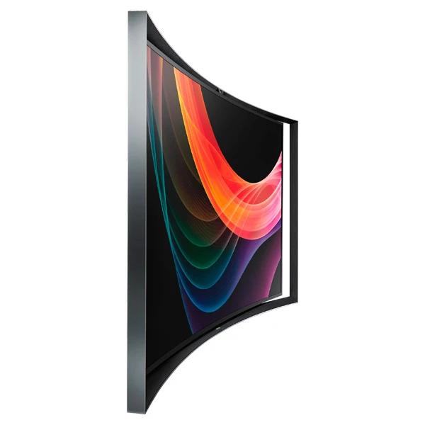 The KN55S9C boasts Quad-Core processing, two 10 W front-firing, full range speakers and a 20 W woofer, integrated Wi-Fi, Bluetooth and MHL, an ambient light sensor, and a webcam