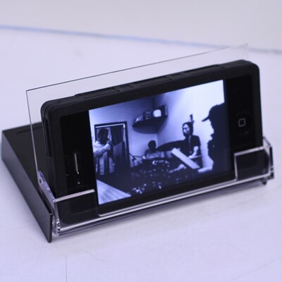 Cassette cover doubles as an iPhone stand