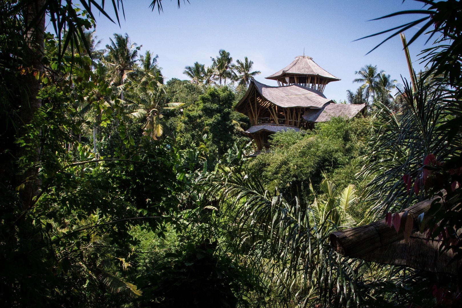 The palatial Sharma Springs bamboo villa stands over the gushing Ayung River and truly is a sight to behold ... from a distance