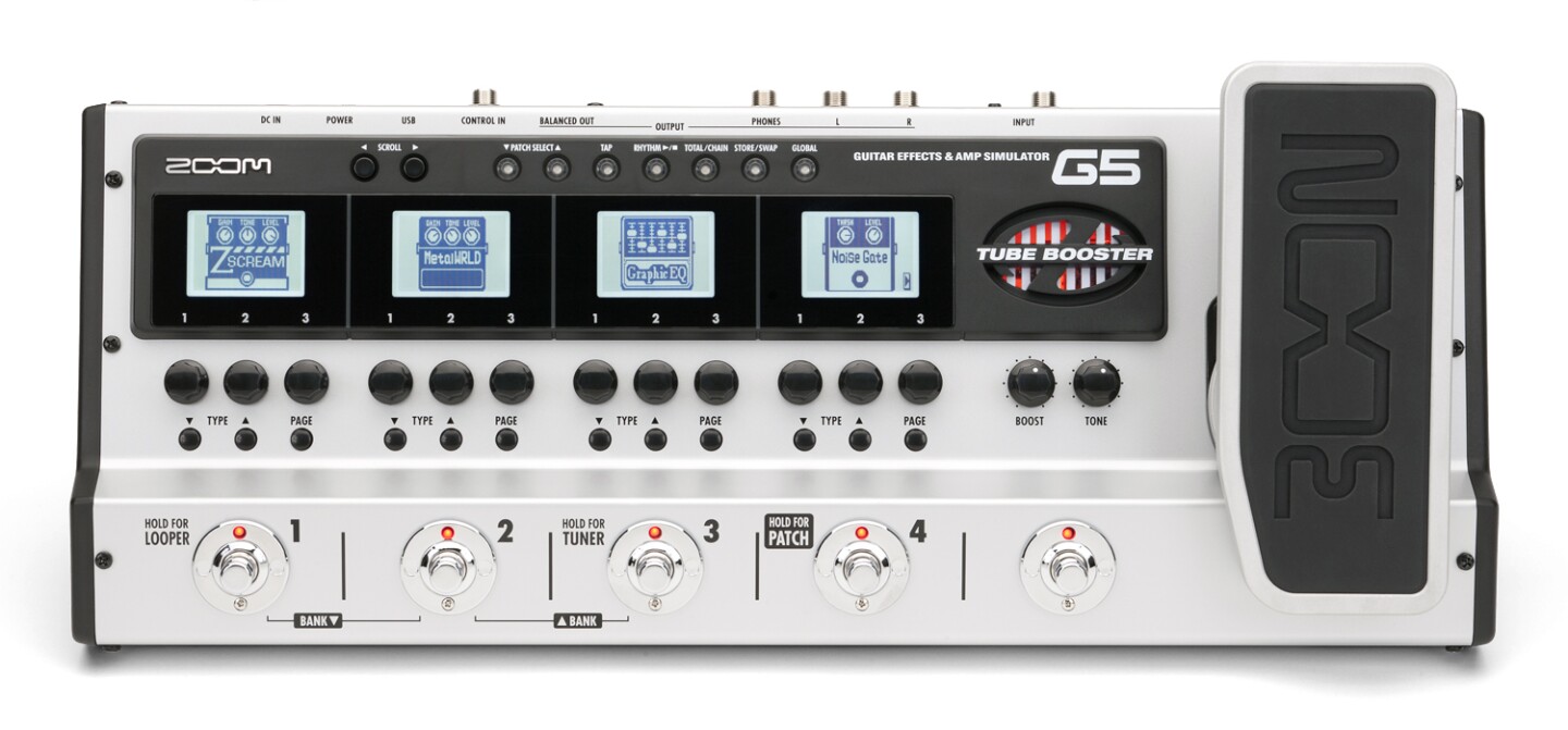 The G5 features 100 stompbox effects, 20 amp models that are described as "super-real" and over 120 DSP effects