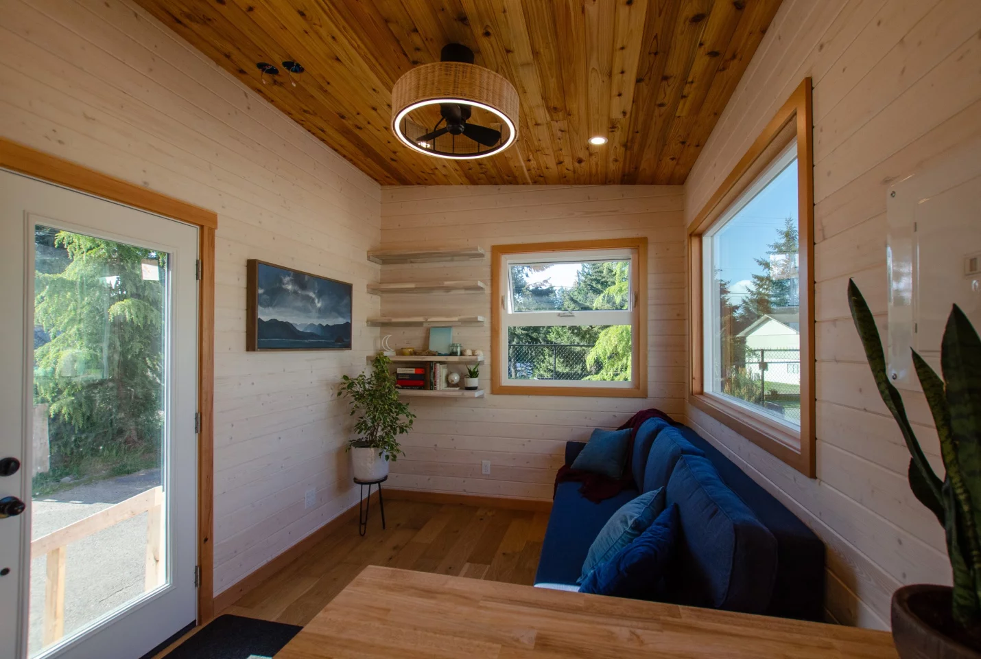 The Juniper's living room has enough space to install an entertainment center