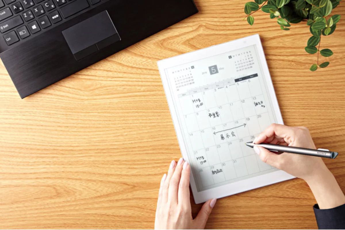 The DPT-CP1 tablet features an A5-sized e-ink display that caters for note-taking and annotation via the active stylus pen