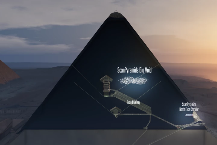 A new imaging technique is suggesting there is a large, previously undiscovered void inside the Great Pyramid of Giza