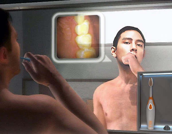 The Tooth Guardian would use a camera to display an image of your teeth on your bathroom mirror while you brush