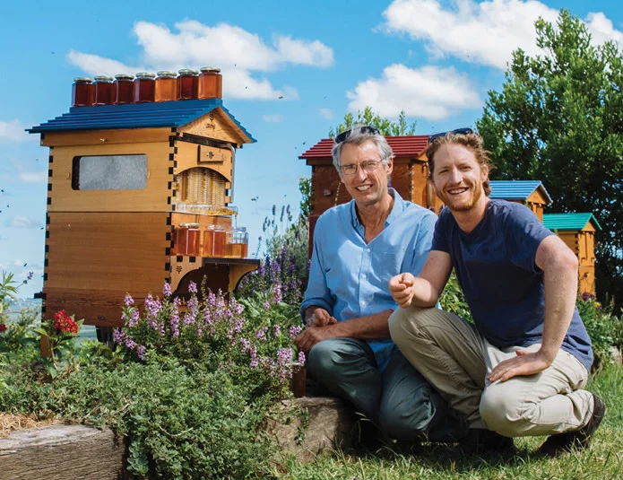 Father and son beekeeping team and inventors of the Flow Hive, Cedar and Stuart Anderson