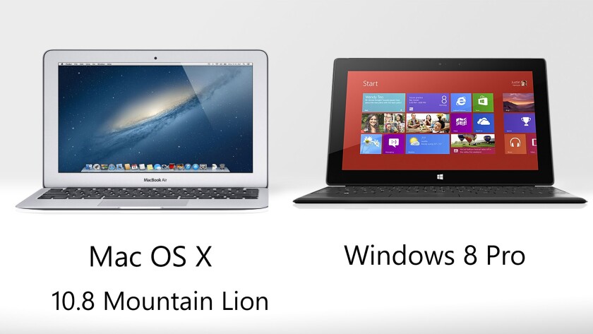 Both devices run the latest versions of Mac OS X and Windows