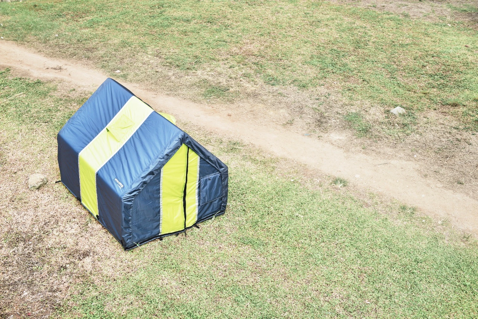 The door panels on the WeatherHyde tent can also be removed and the sides can be propped up with poles