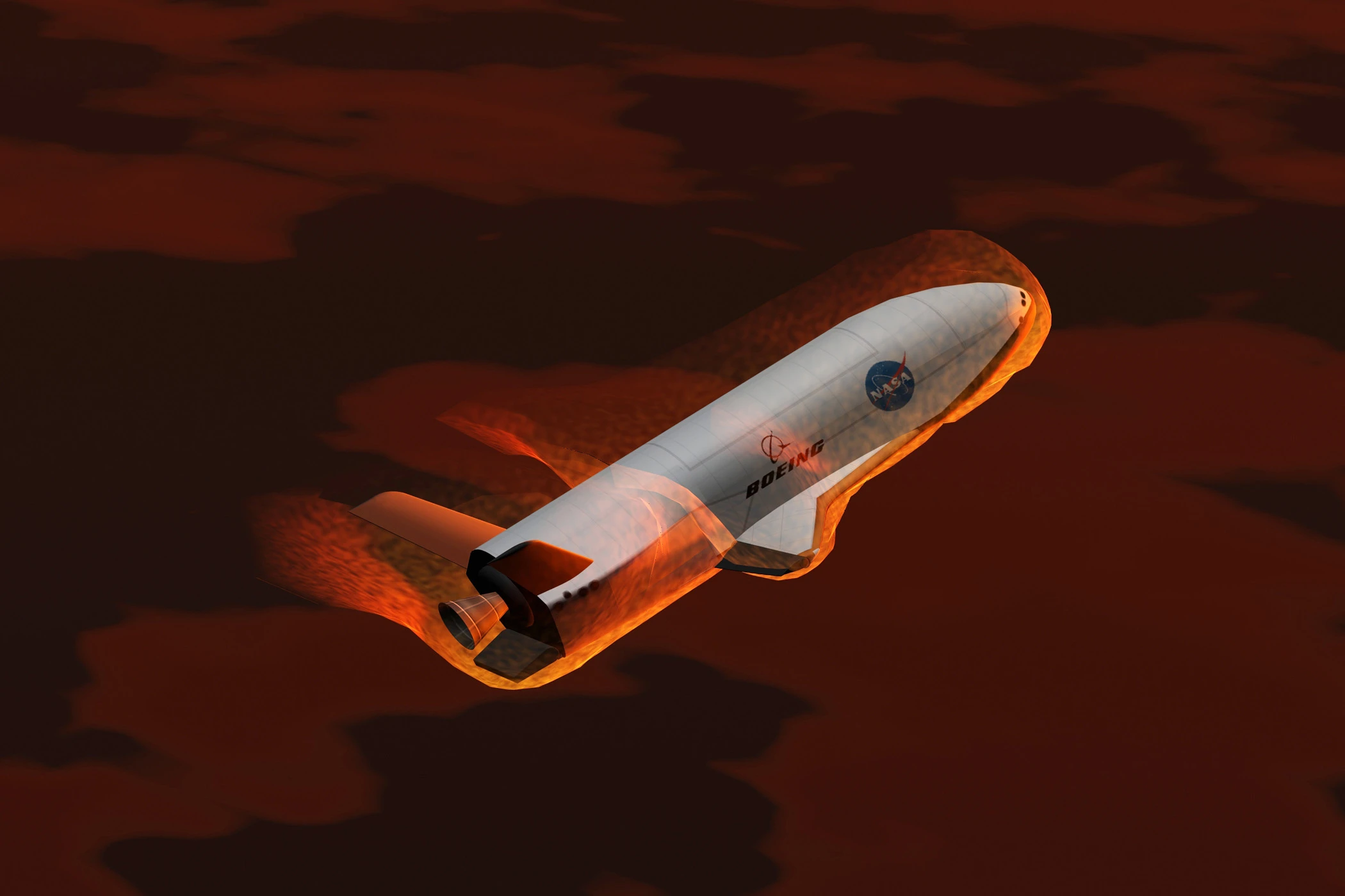 Artist's concept of X-37B re-entering atmosphere(Image: NASA/MSFC)