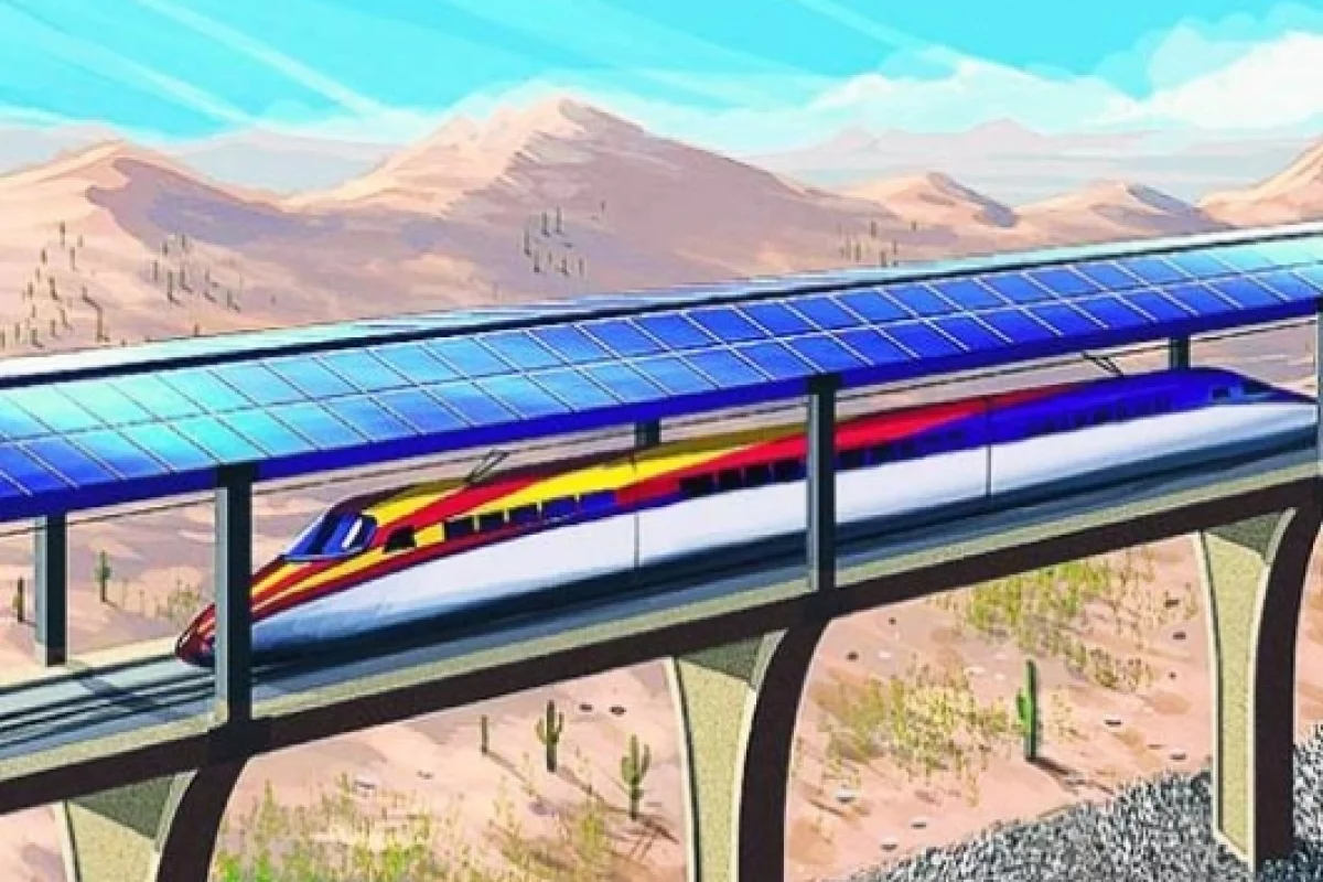 The solar bullet train could make the 116 mile journey from Tucson to Phoenix in just 30 minutes