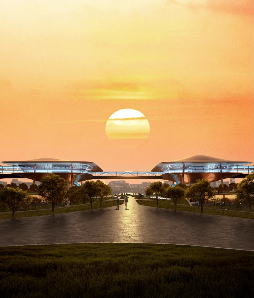 The Cuntan International Cruise Centre will be raised above the ground on a series of supports