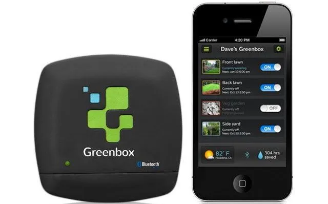 Greenbox is an iOS-controlled irrigation system that uses local weather data to determine and set customized watering programs (Image: 22seeds)