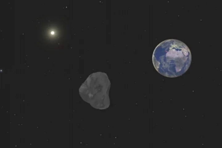 Simulated image of asteroid 2008 TC3 (Credit: Queens University Belfast)