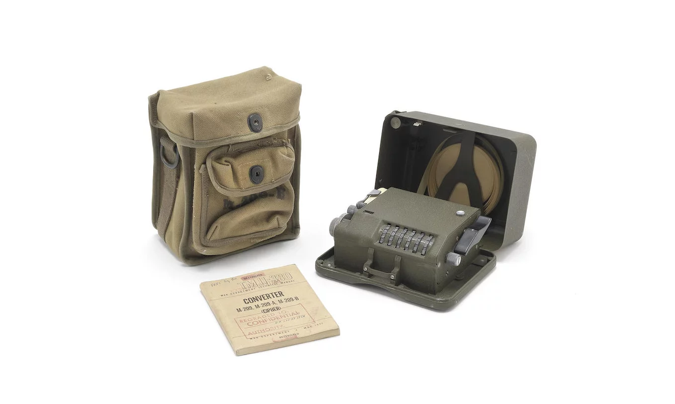 A M-209-B encryption machine, supplied by L C Smith & Corona Typewriter Inc., American, circa 1942