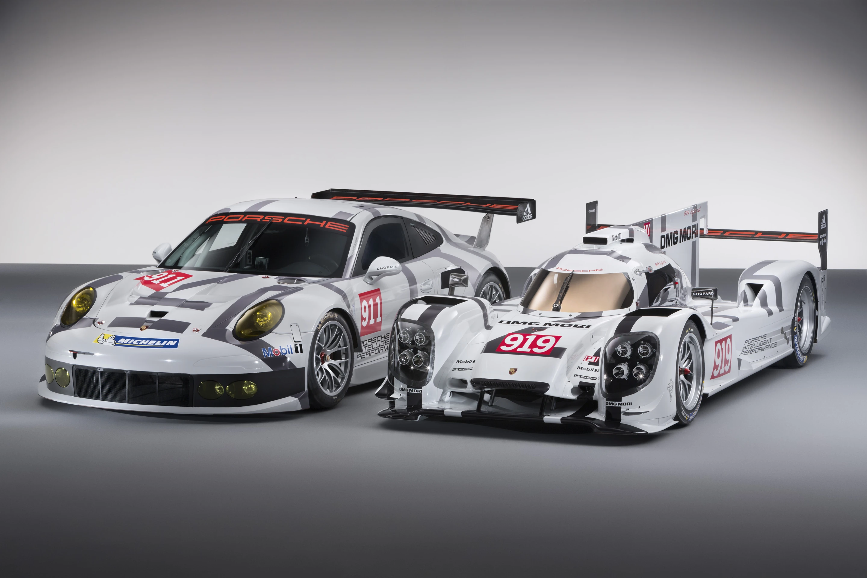 The Porsche 919 Hybrid and 911 RSR