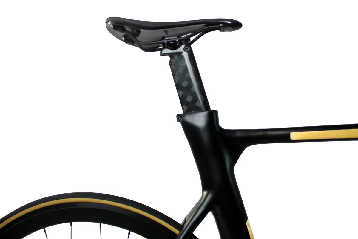 The Aero Bamboo Bike's frame tubes are joined together using epoxy and flax fiber