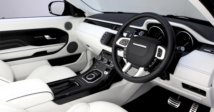 The Evoque 2012 GTS has a Lotus White leather interior