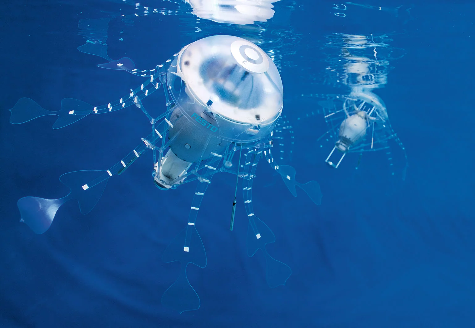 The AquaJelly is has been designed to autonomously emulate swarming behavior of wild jellyfish (Image: Festo)