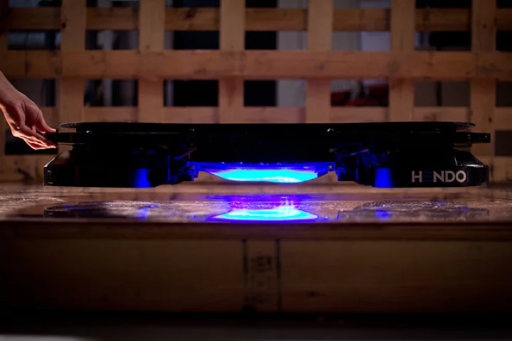 The Hendo Hover is capable of running an inch off the ground using s opposing magnetic forces between the board and a metal surface