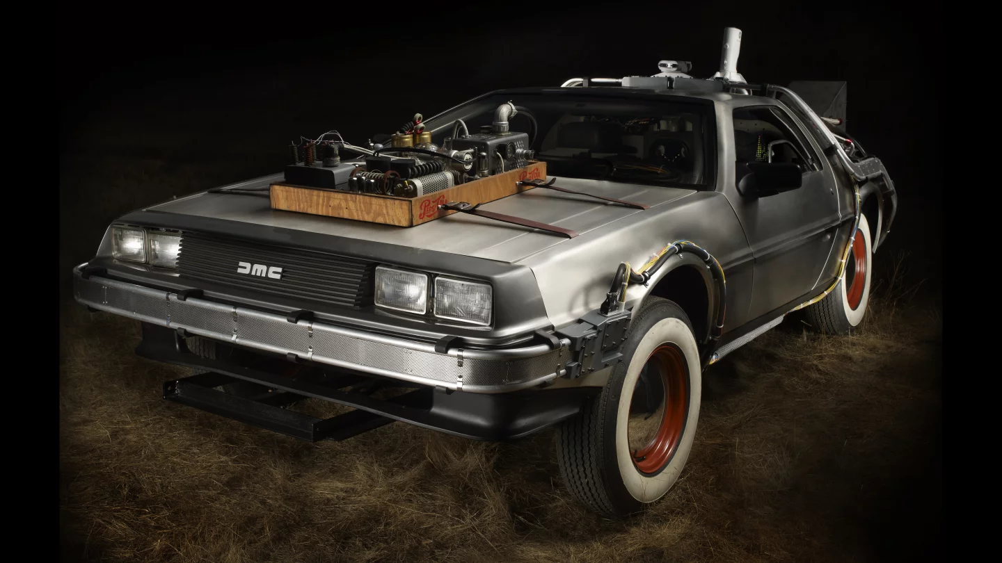 The DeLorean DMS-12-based Time Machine built by Dr. Emmett L. Brown (played by Christopher Lloyd) and driven by Marty McFly (played by Michael J. Fox) in "Back to the Future III" sold for US$541,000 in December, 2011 at a "Profiles In History" auction