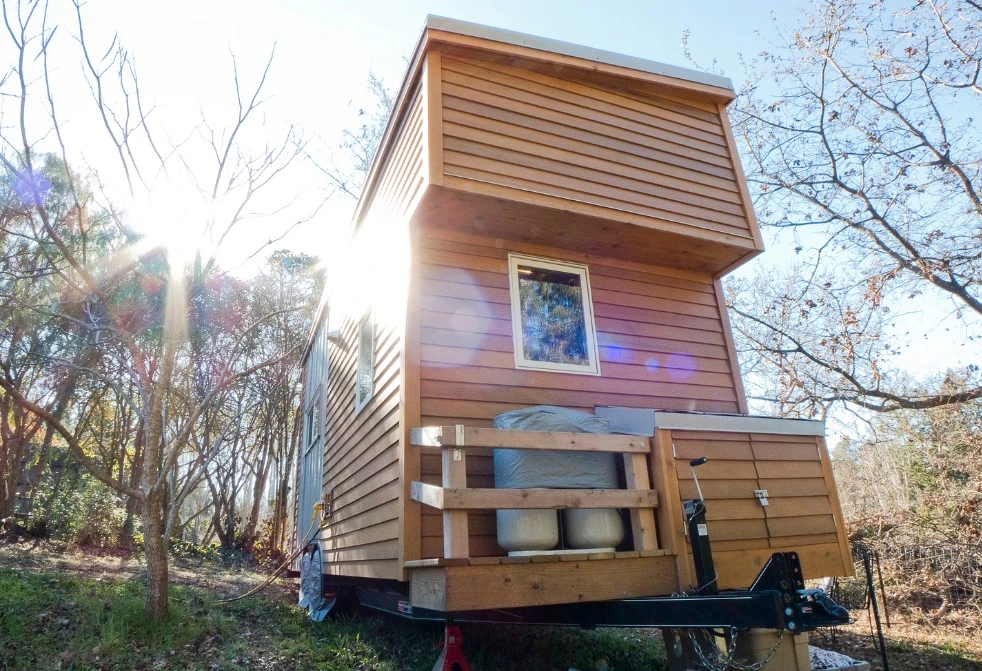 The unique shape and design of the home came from Lisefski's desire to maintain as much space as possible