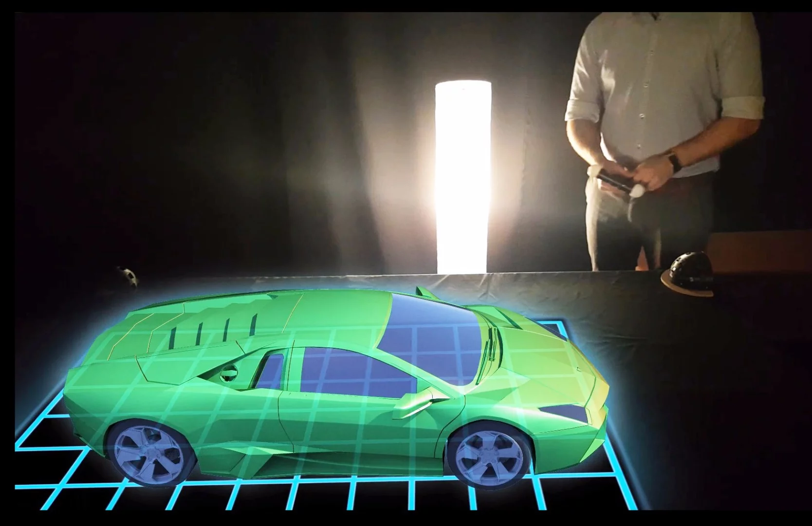 Euclideon's hologram table: perfect for visualizing CAD designs in a walk-around setting