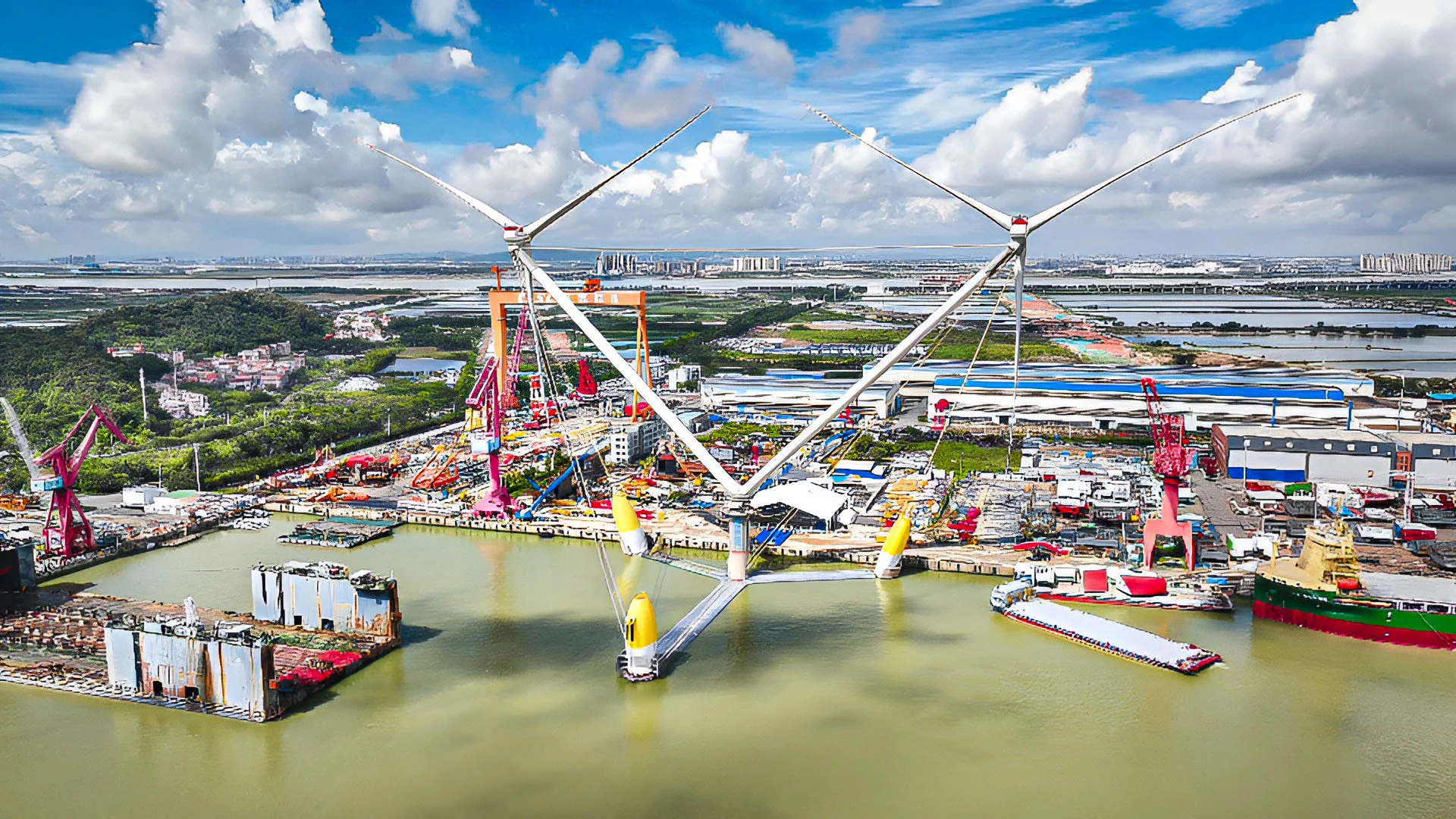 Mingyang Smart Energy OceanX twin-rotor wind turbine design ... it's not small