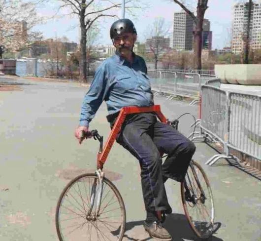 Michael and his Sideways Bike