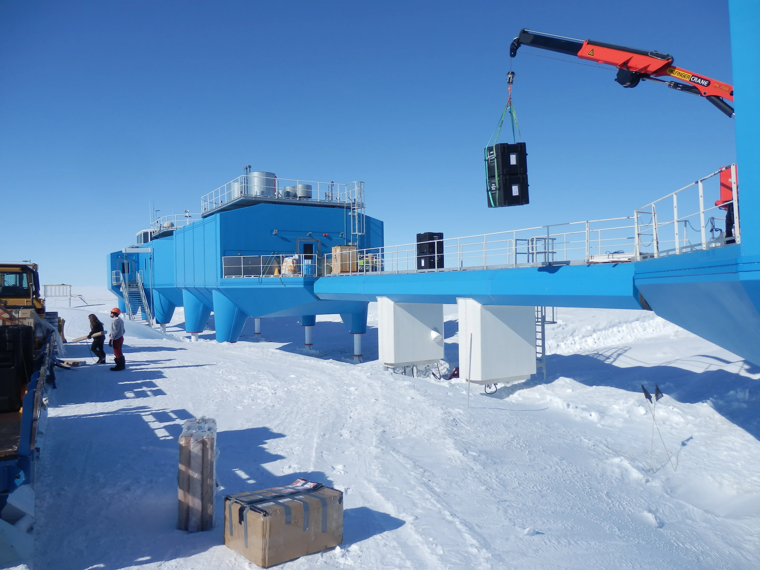 Materials and components were delivered across treacherous sea ice and construction teams worked around the clock