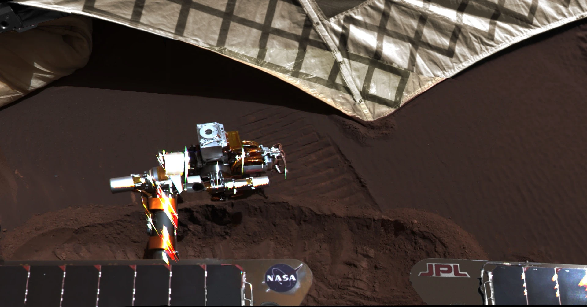 Trench dug by Opportunity next to its lander