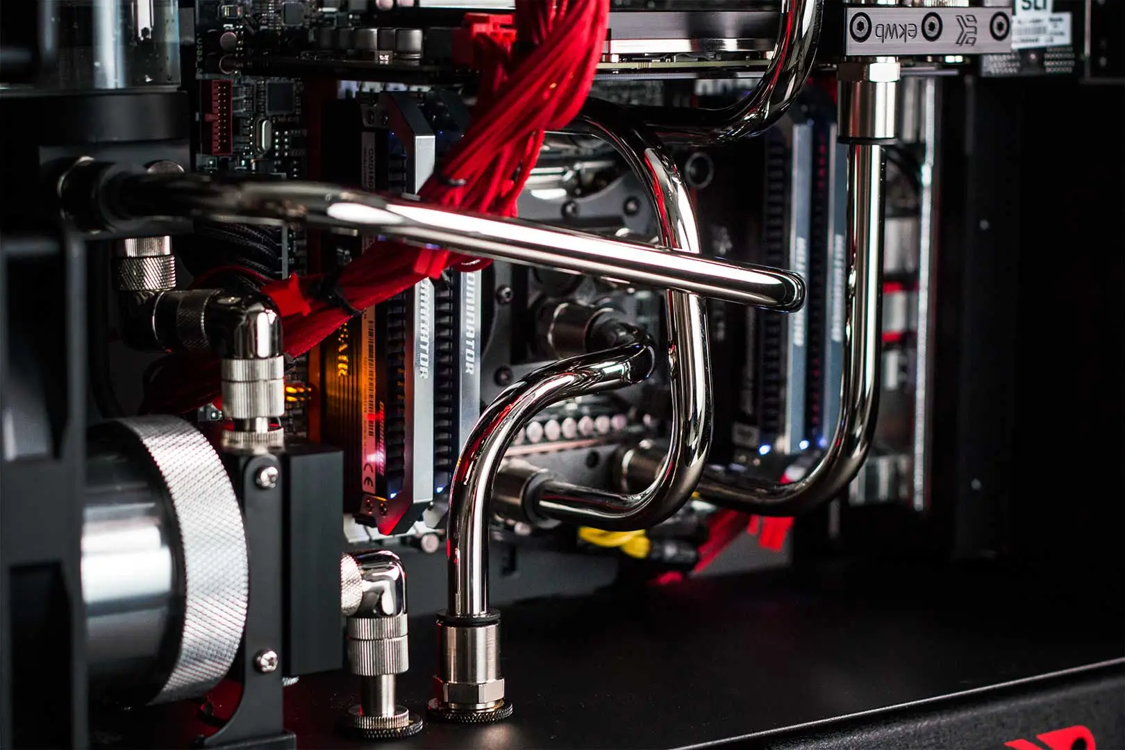 Tsystem sports hand-crafted custom nickel-plated copper pipes inspired by high-end automotive cooling systems
