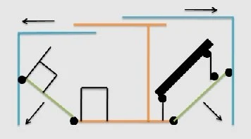 Diagram of Beauer 3X folding furniture
