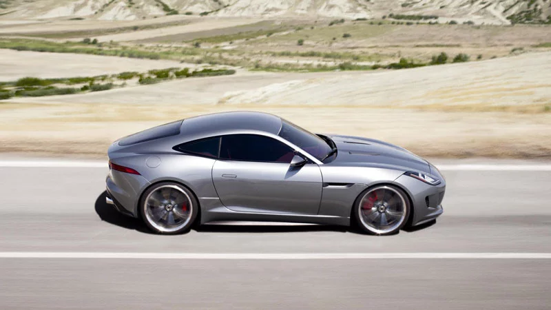 The Jaguar C-X16 production concept sports car on the road