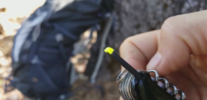 The thumb tab is designed to make the Firefly easy to pop out
