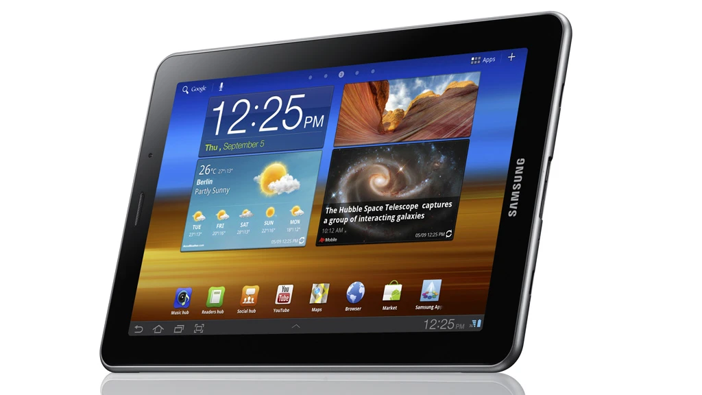 The Samsung Galaxy Tab 7.7 features a 1280 x 800 Super AMOLED Plus display