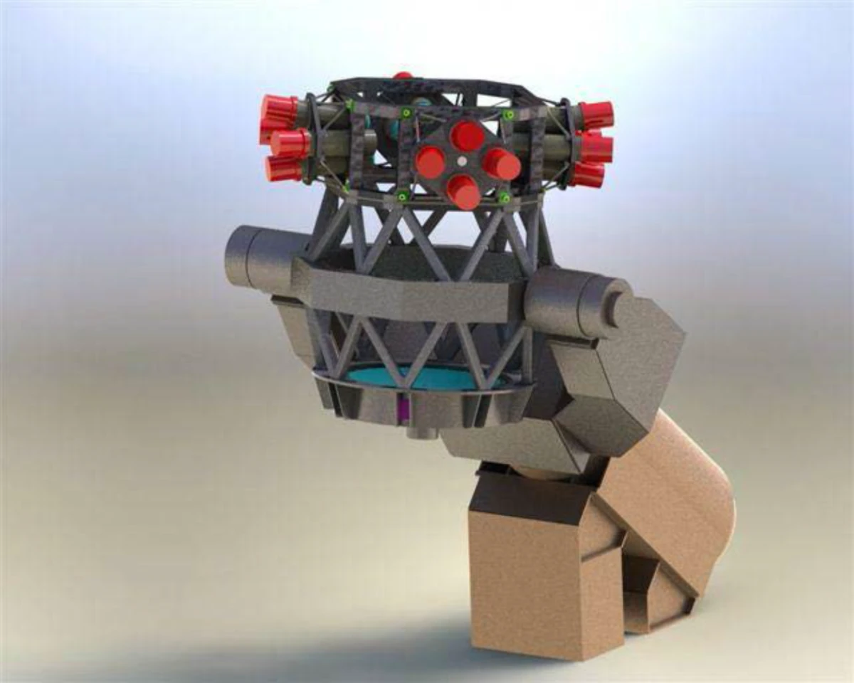 Rendering of the Flyeye telescope inspired by a fly's compound eye (Image: ESA/Compagnia Generale dello Spazio CGS)