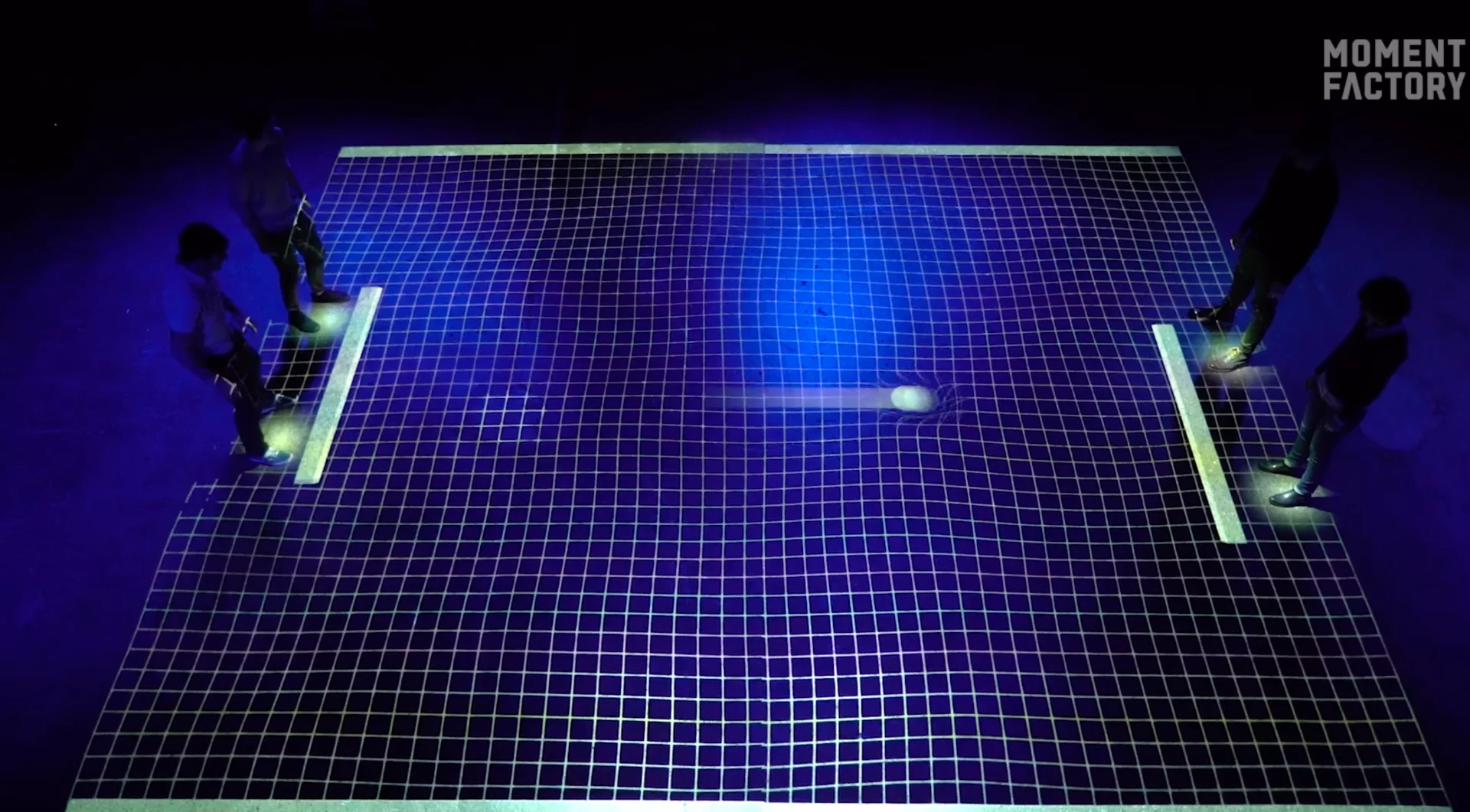 Two players control a single paddle