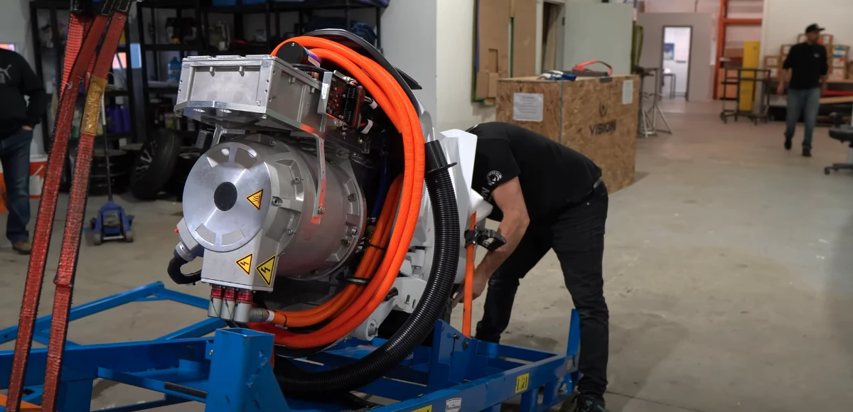 Vision hard at work on an electric motor