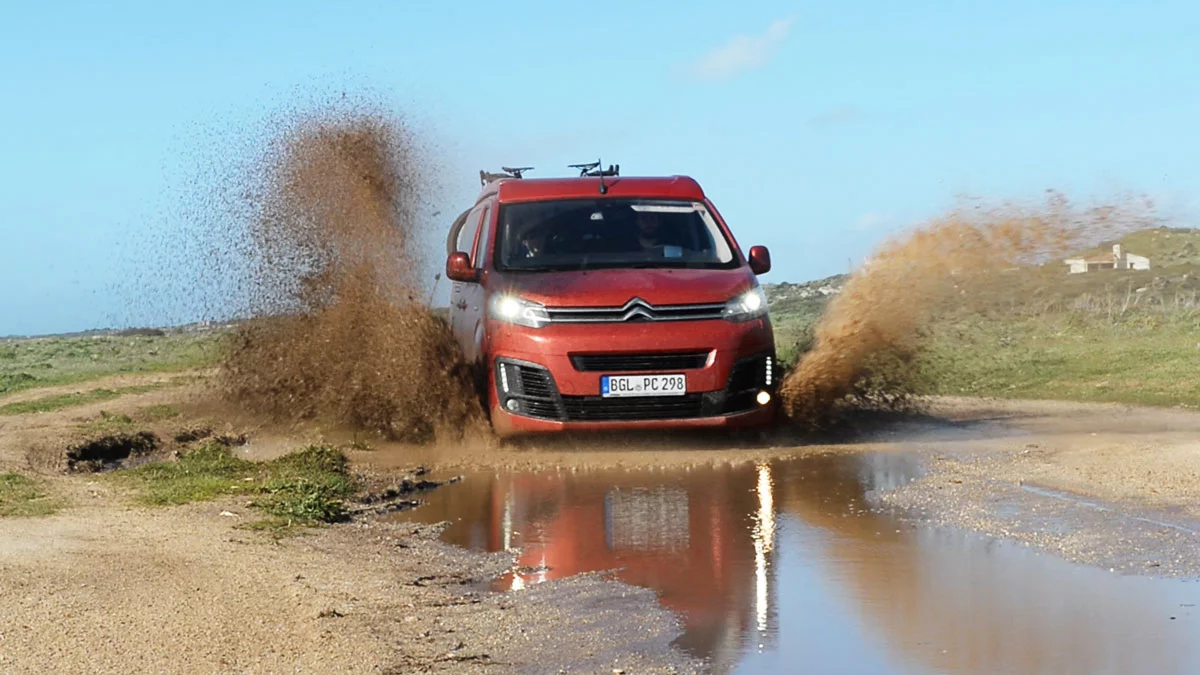 Pössl's Campster is a similar flexible, multipurpose camper van we looked at last year; here it has some fun in the mud