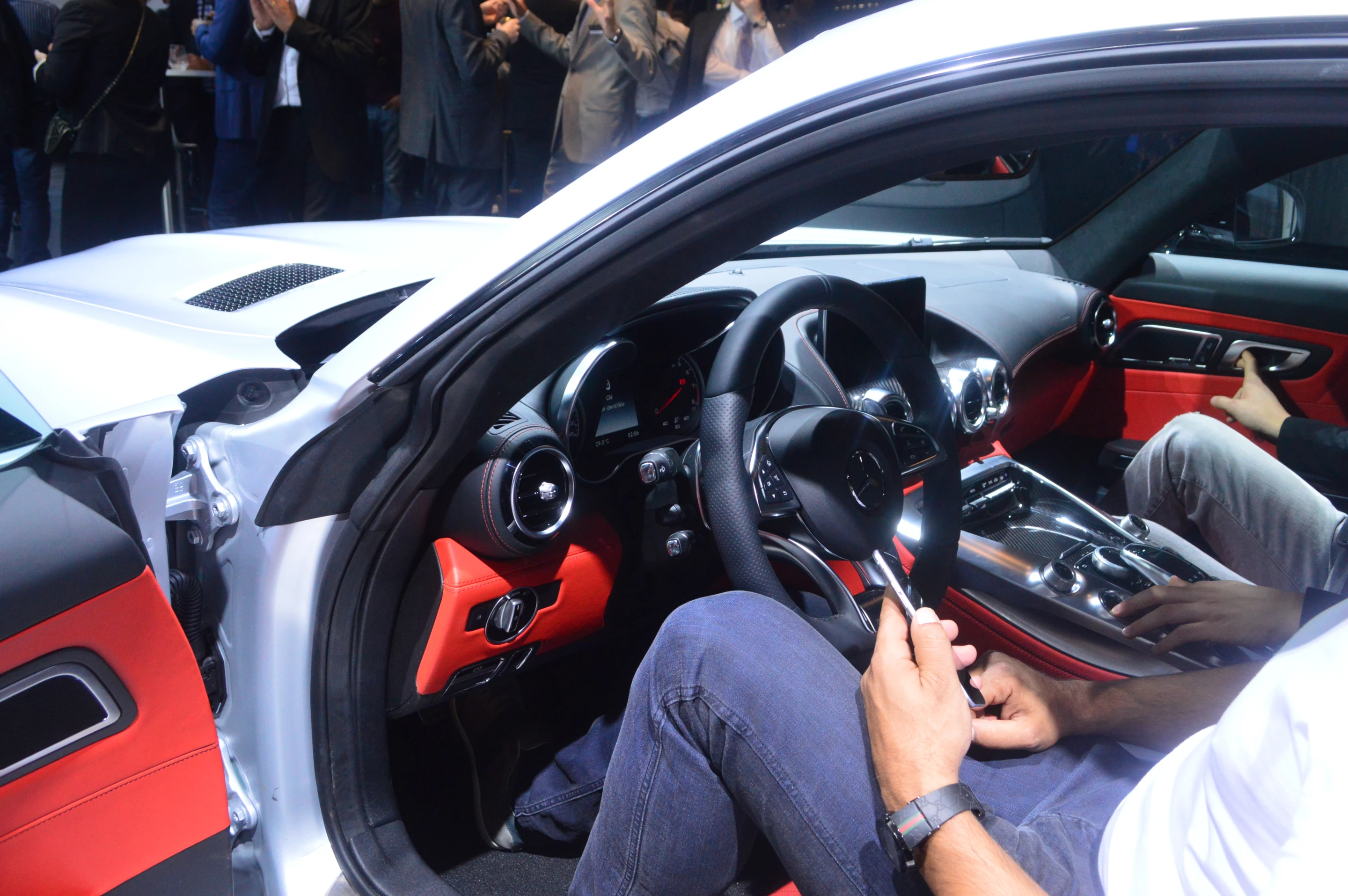 The AMG GT's two-person cockpit (Photo: C.C. Weiss/Gizmag)