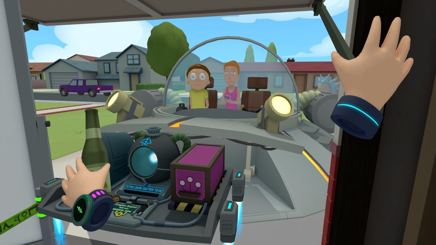 Morty and his sister Summer in Rick's spaceship