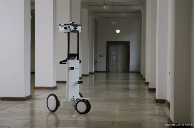 Users of the NavVis mapping trolley don't have to hide from its cameras