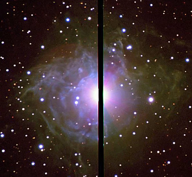 Cepheid variable RS Puppis is surrounded by a nebula of dust and gas – most clearly at the lower left, the light echoes of the star's variable luminosity can be seen encircling the star, whose light is blocked by a linear obstruction (Photo: ESA)