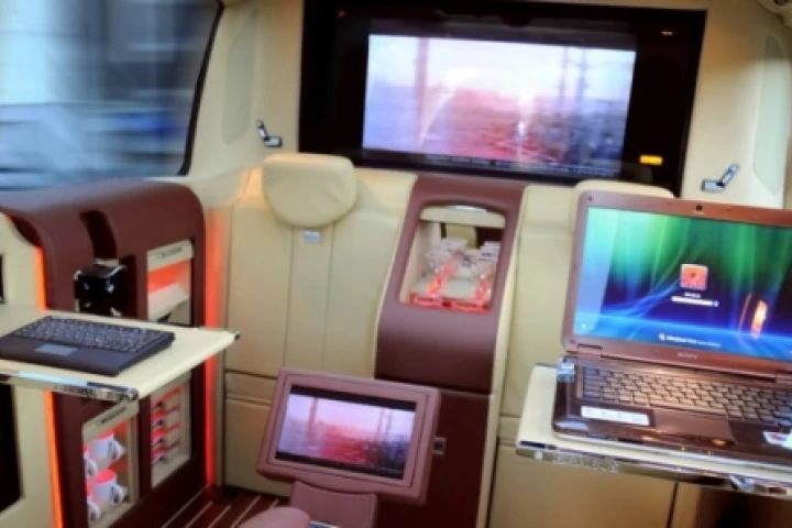 The interior of the Brabus Viano 'Lounge Concept' is dripping in gadgety goodness