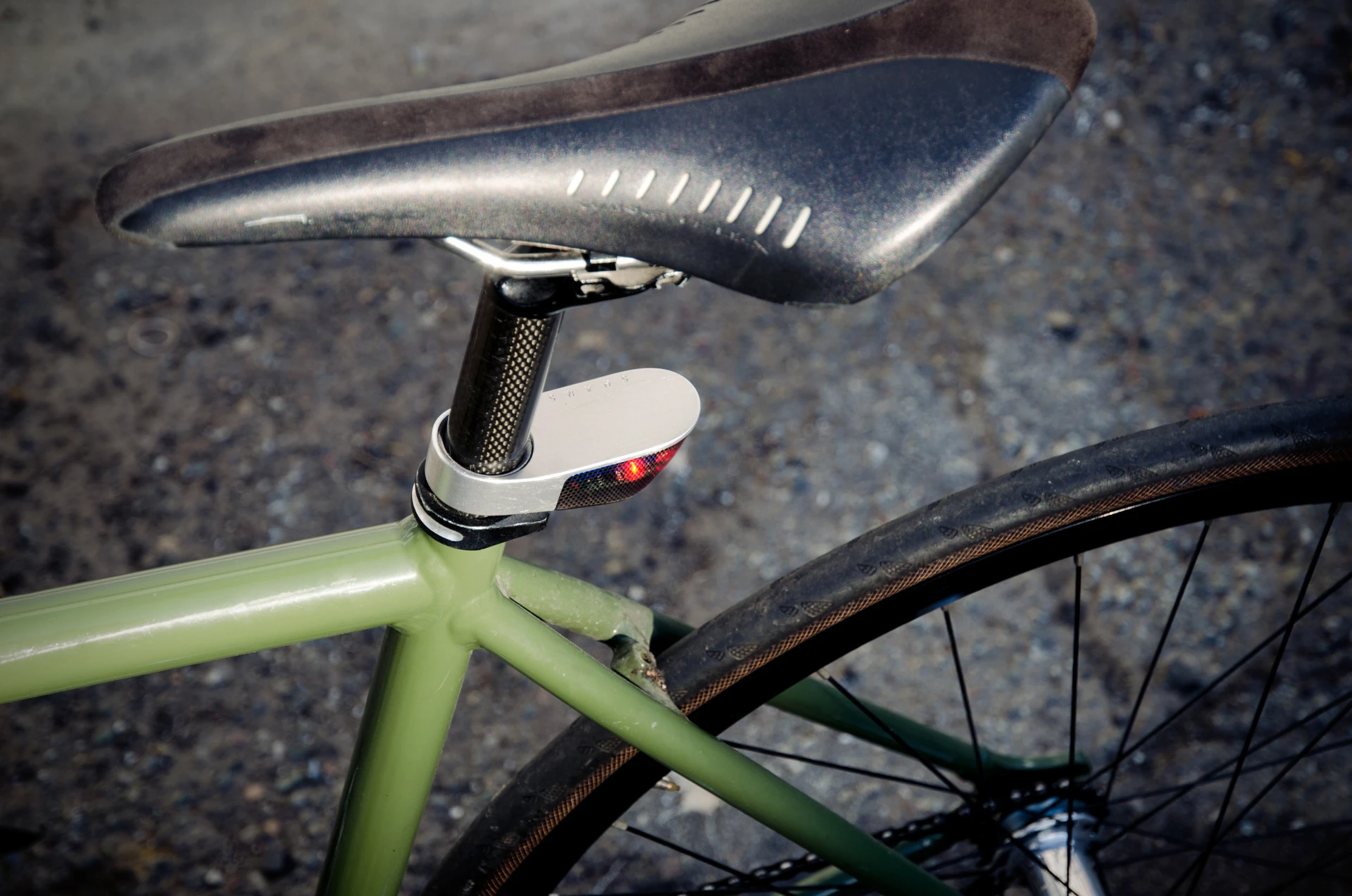 The appropriately-named Tail Light slides onto a seat post and is clamped in place