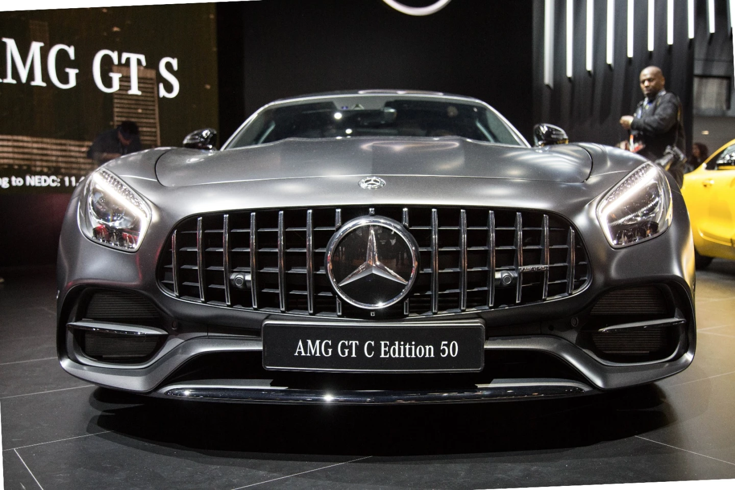 All AMG GT models share the same 15-bar grille, which signals their kinship with the company’s GT3 race car