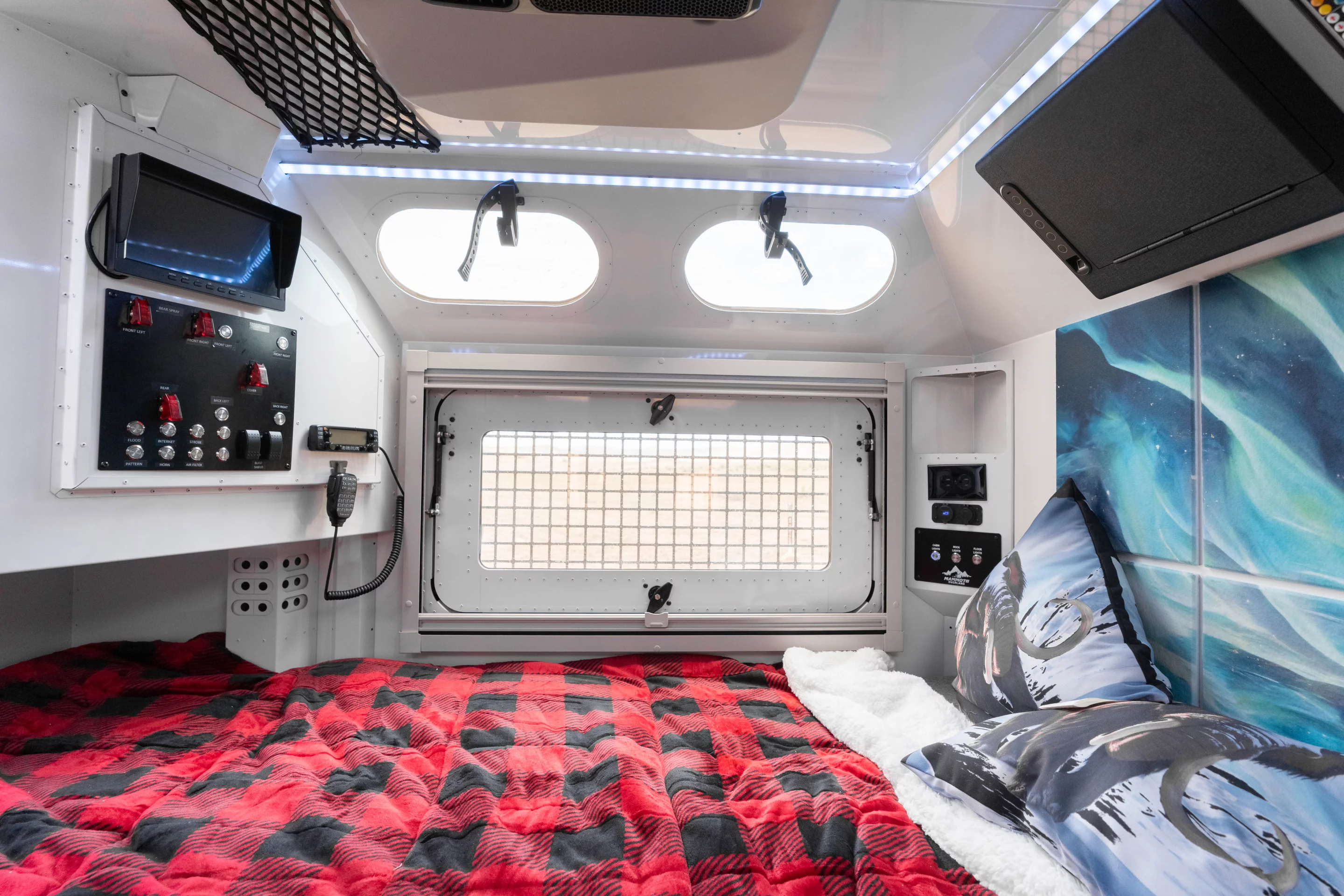 We feel like tinted (and fewer) windows would be a better fit for the doomsday angle of the XLE build, but the clear windows will sure prove nicer for camping