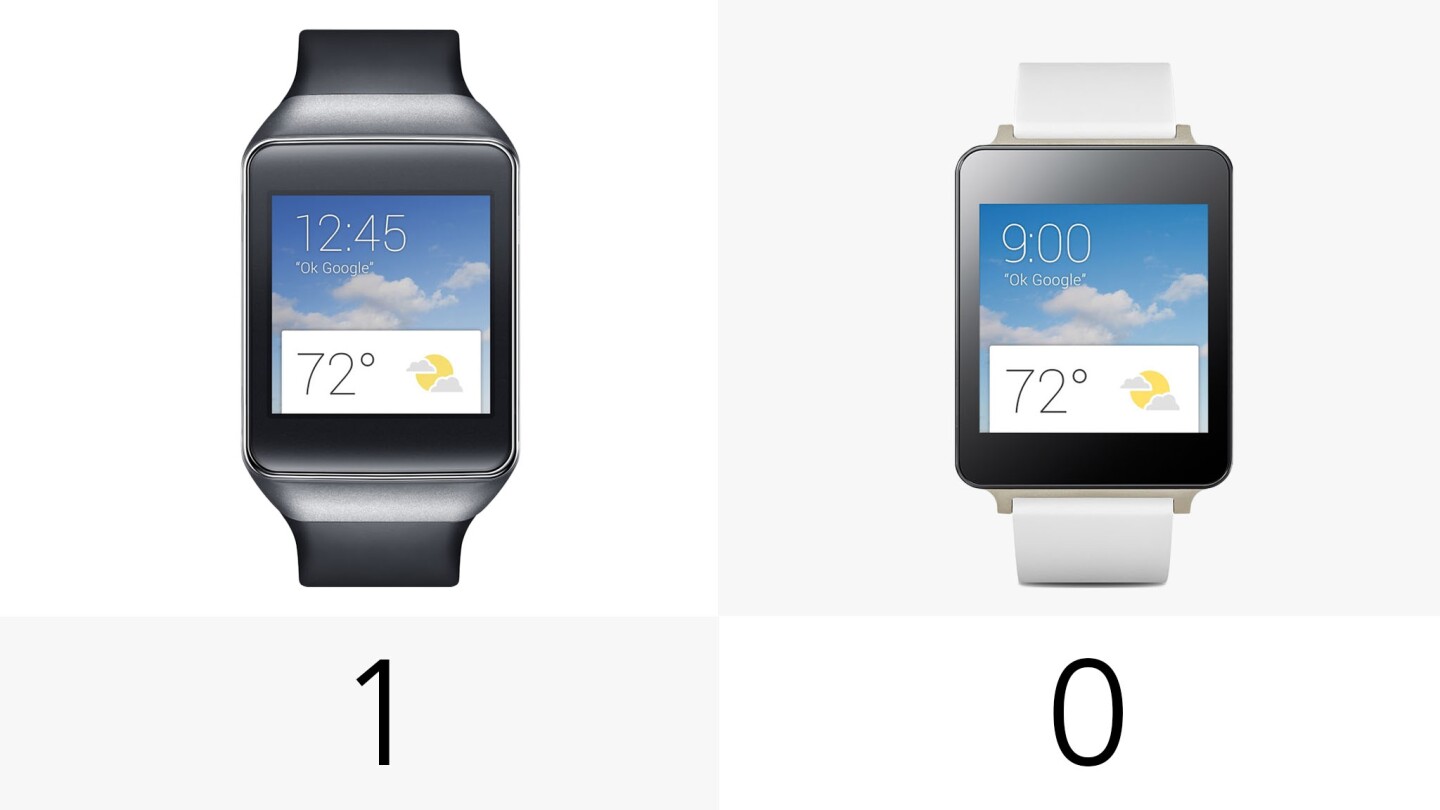 Number of physical buttons on each watch