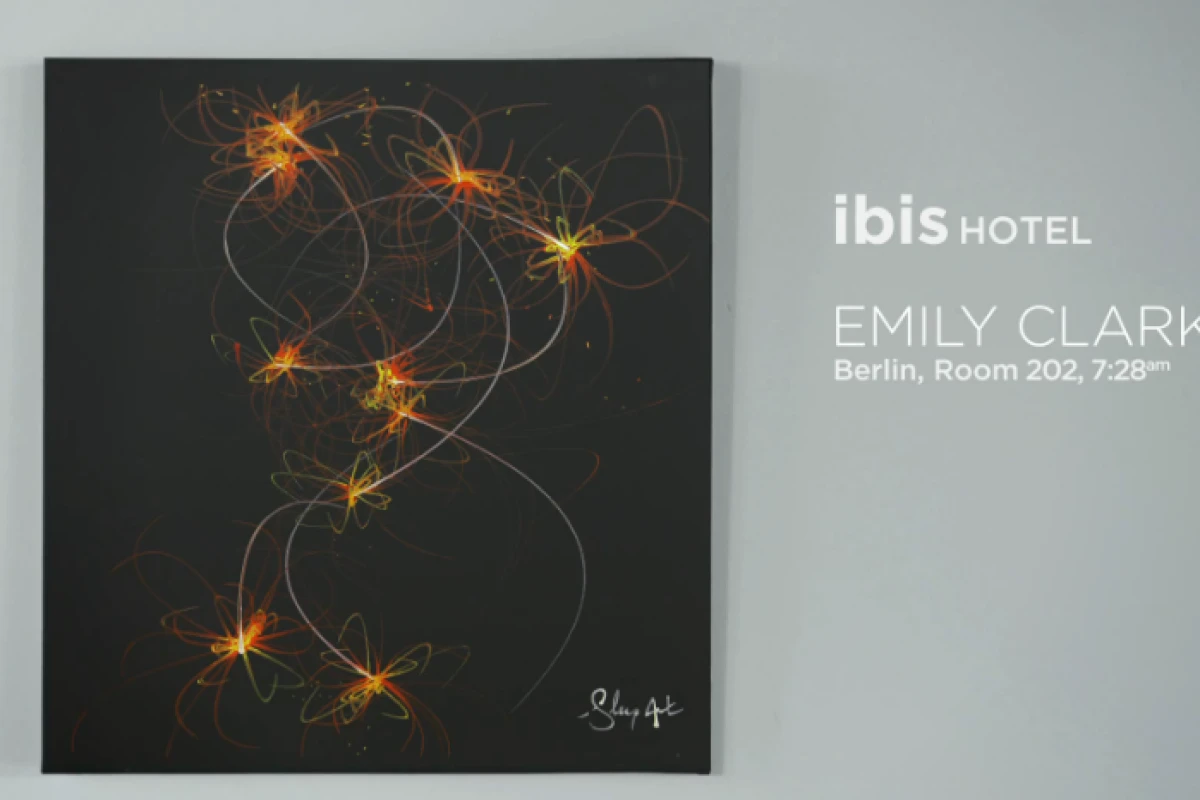 A finished work of Sleep Art: painted by a robot, created by an individual's nocturnal habits
